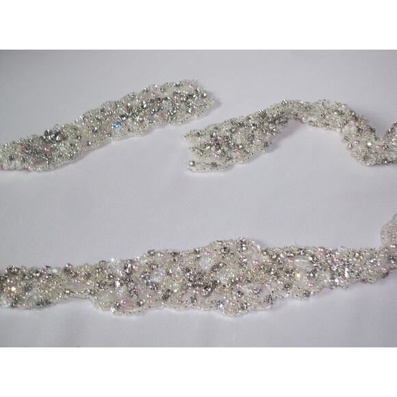 Rhinestone beaded bridal belt sash, bridal wedding sash belt, rhinestone belt - Picture 4 of 6